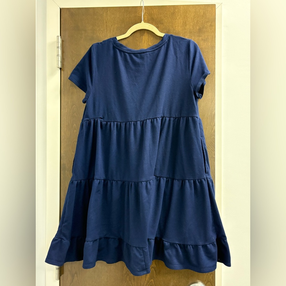 Crown & Ivy™ Navy Women's Short Sleeve Tiered Dress - Size Large - Picture 7 of 7